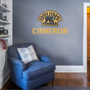 Boston Bruins: Alternate Stacked Personalized Name - Officially Licensed NHL Transfer Decal in Yellow by Fathead | Vinyl
