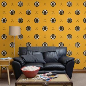 Boston Bruins: Sticks Pattern - Officially Licensed NHL Removable Wallpaper 24" x 10.5' (21.0 sf) by Fathead