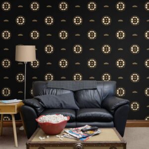 Boston Bruins: Stripes Pattern - Officially Licensed NHL Removable Wallpaper 12" x 12" Sample by Fathead