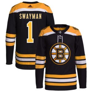 Jeremy Swayman Men's adidas Black Boston Bruins Home Primegreen Authentic Pro Custom Jersey