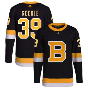 Morgan Geekie Men's adidas Black Boston Bruins Alternate Primegreen Authentic Pro Custom Jersey
