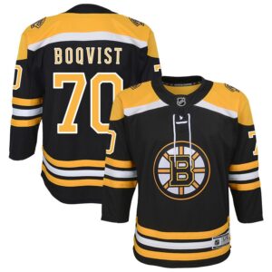 Jesper Boqvist Youth Black Boston Bruins Home Custom Premier Jersey