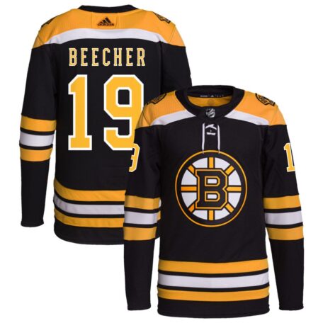 John Beecher Men's adidas Black Boston Bruins Home Primegreen Authentic Custom Jersey